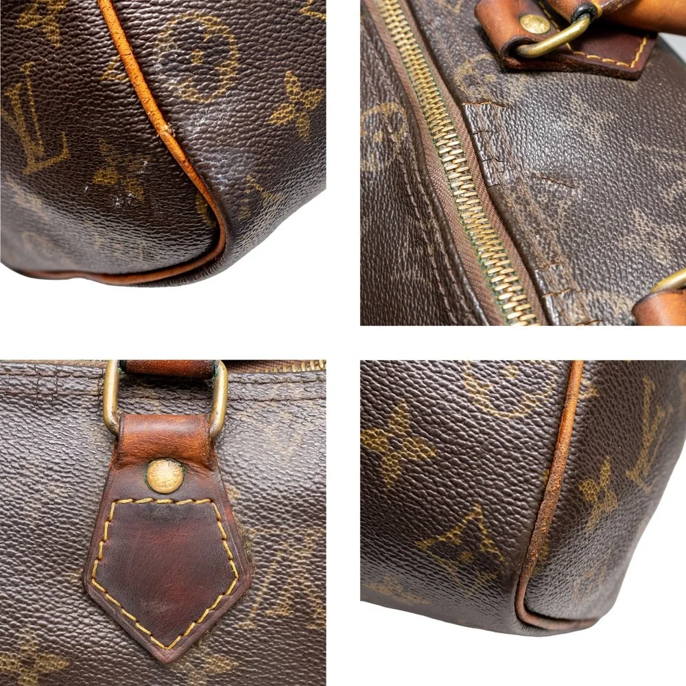 Louis Vuitton Speedy 25 Monogram Boston Handbag M41528 1986 Vintage Padlock